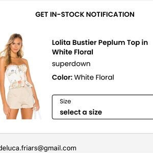 Superdown Lolita bustier peplum top Floral Bustier